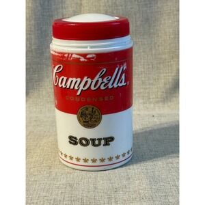 Vintage Campbell Soup Can Thermos Insulated Food Jar Red White 1990's